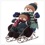 SNOWMAN KIDS ON SLEIGH