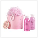 PINK BATH BUCKET SET