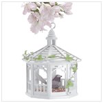 WHITE GAZEBO BIRD FEEDER
