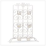 WHITE IRON CANDLE STAND