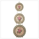 ROSE DECORATIVE PLATES WITH RACK