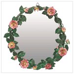 HAND-PAINTED ROSE GARLAND MIRROR