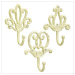 NEW!!!! ANTIQUE IVORY IRON HOOKS