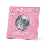 PINK STONEWARE CAT FRAME