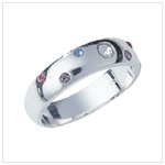 CRYSTAL ACCENTED STERLING SILVER RING