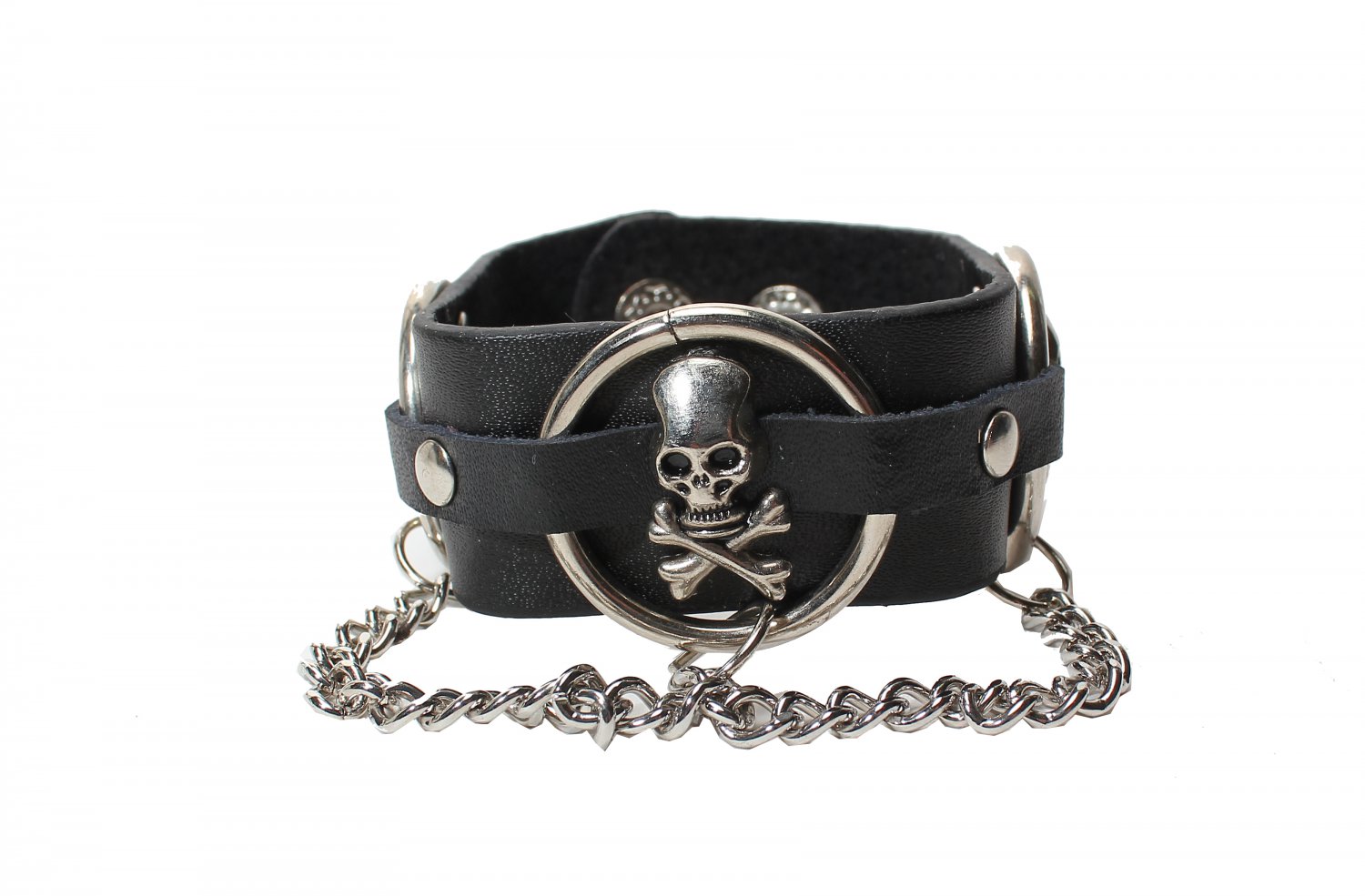 Gothic Skulls Cuff Wristband Bracelet Rock Punk (B633R)