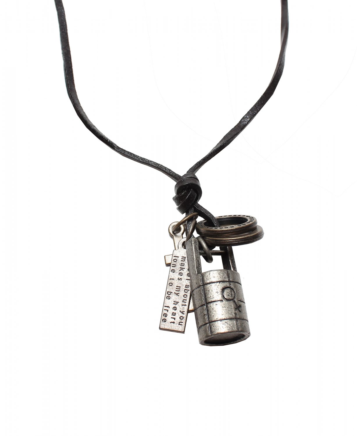 Sex Symbol Water Bottle Pendant with Cross and Circle Rings Necklace (N662S)
