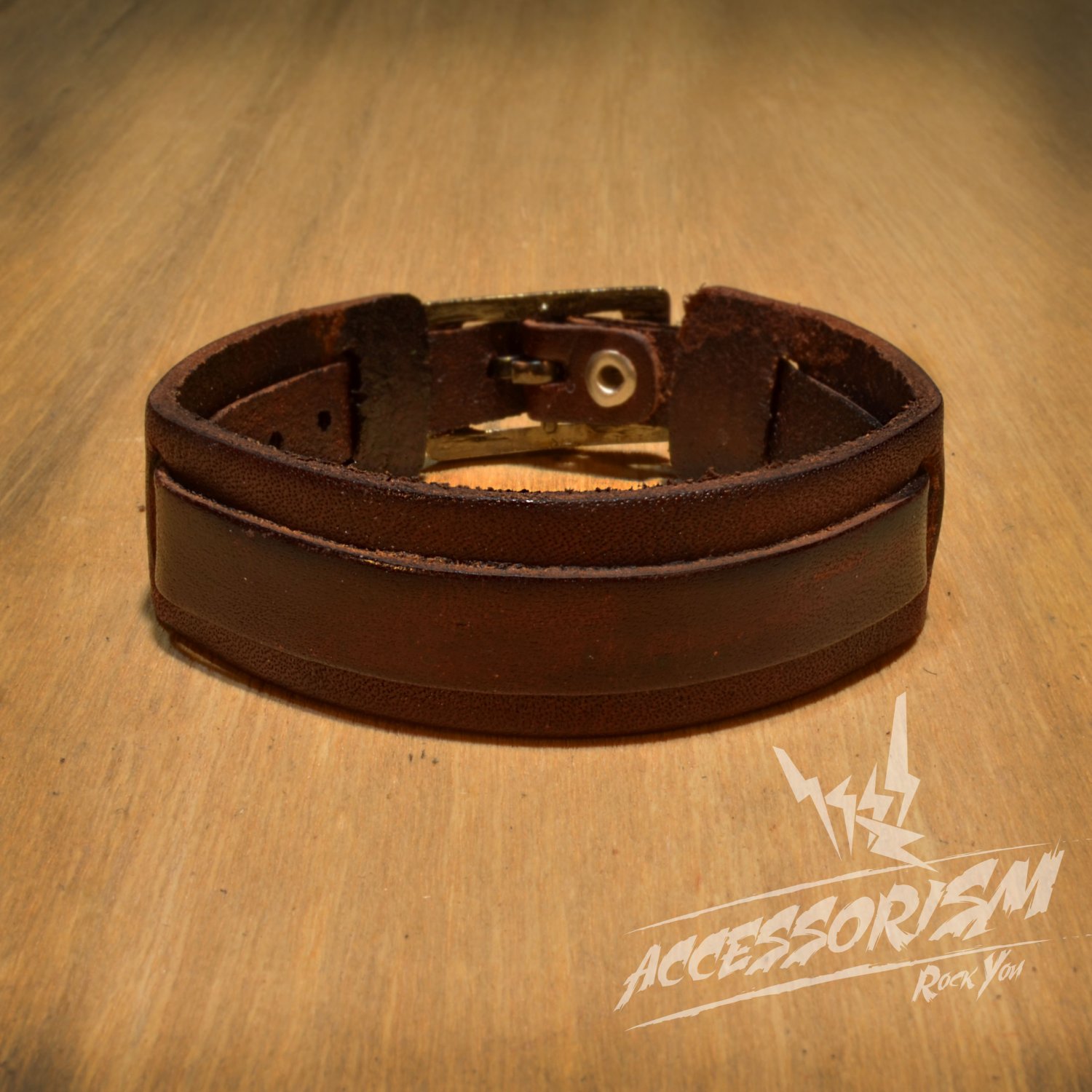 Free Shipping Brown Leather Cuff Bracelet (B615S)