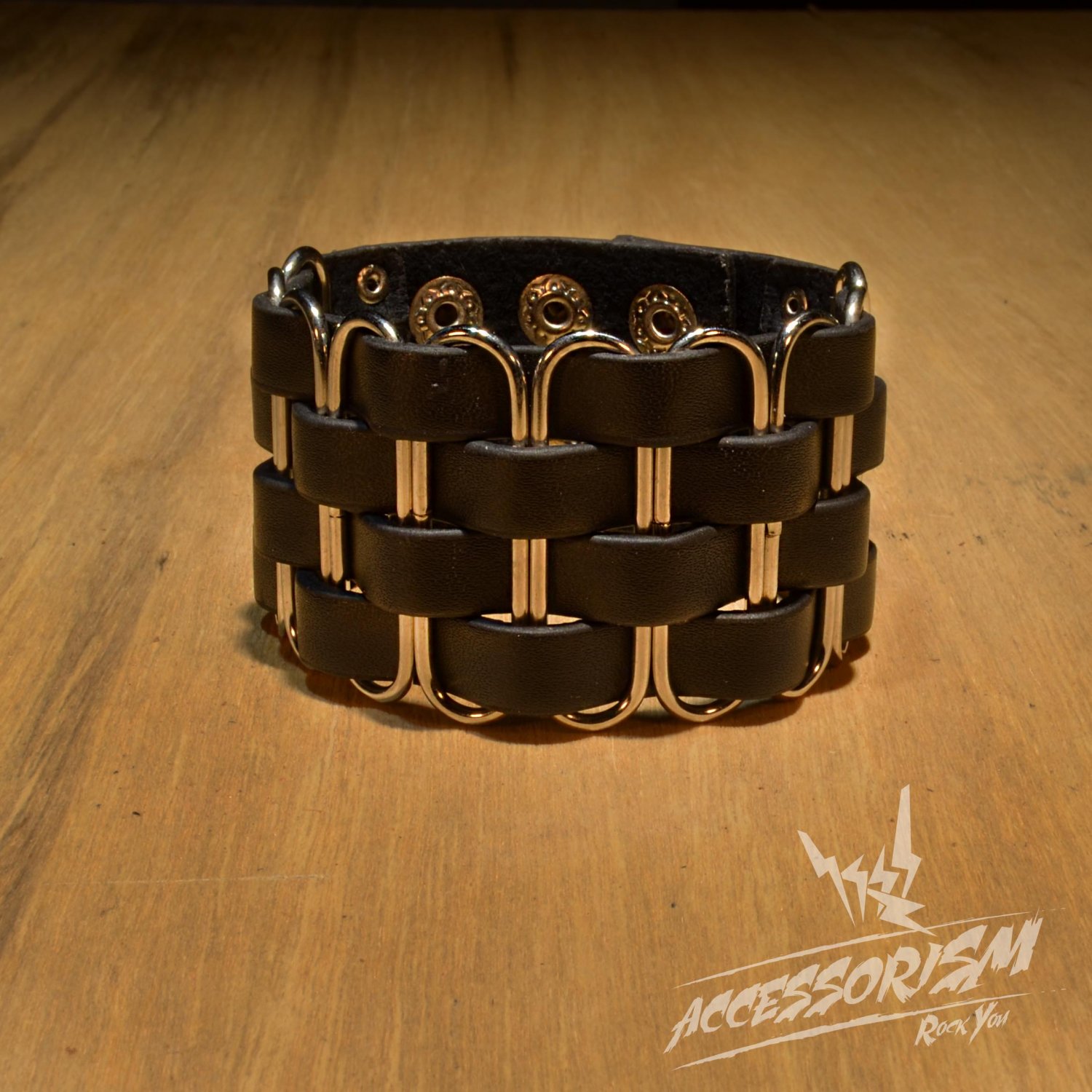 Free Shipping Clips Gothic Wide Bracelet Wristband Cuff (B643R)