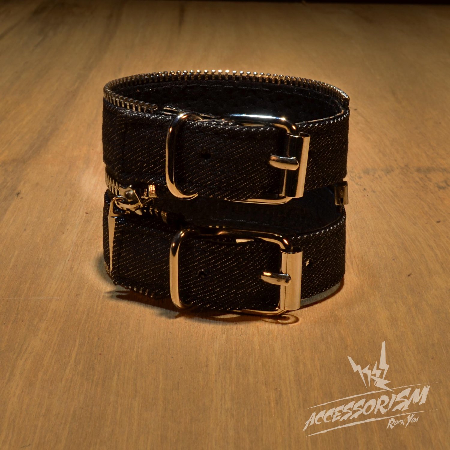 Free Shipping Black Double Bracelet Zipped (B655R)
