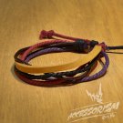 Free Shipping Light Brown Leather with Mutli Color Bracelet (672S)