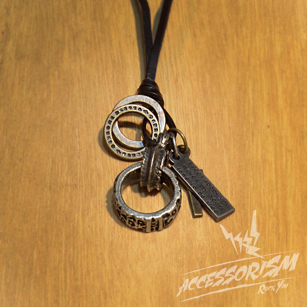 Free Shipping Ring Pendant with Cross ad Circle Rings Necklace (N645S)