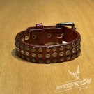 Free Shipping 2 Multi Metal Circle Line with Middle Line Circle Shine Red Leather Bracelet (B650RR)
