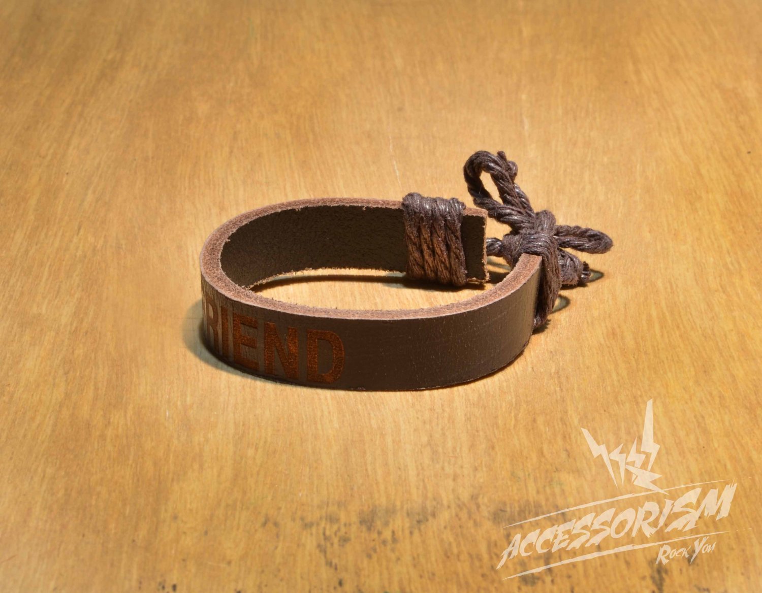 Free Shipping Dark Brown "Friend" Leather Bracelet (B653S)