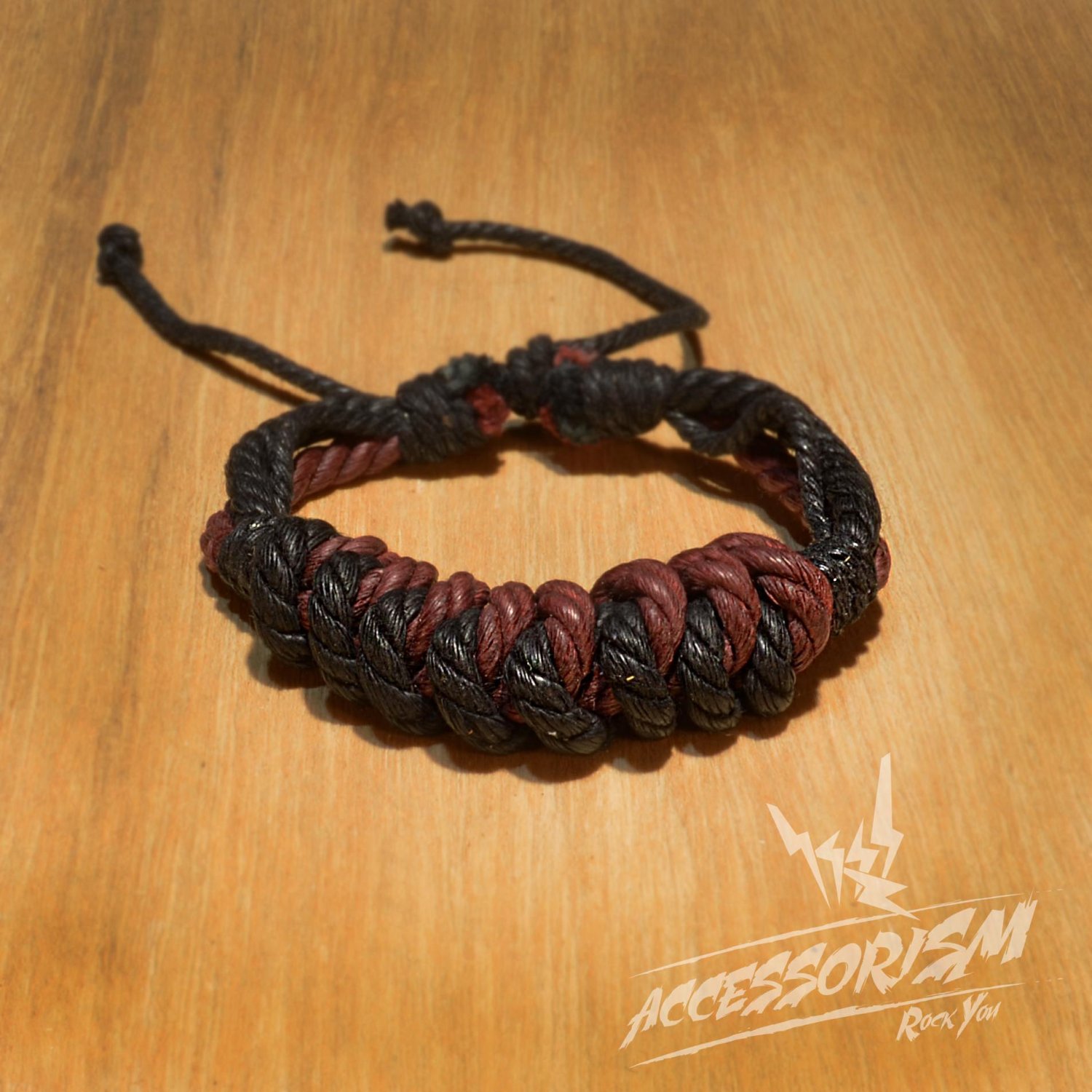 Free Shipping Maroon & Black String Bracelet (B674S)