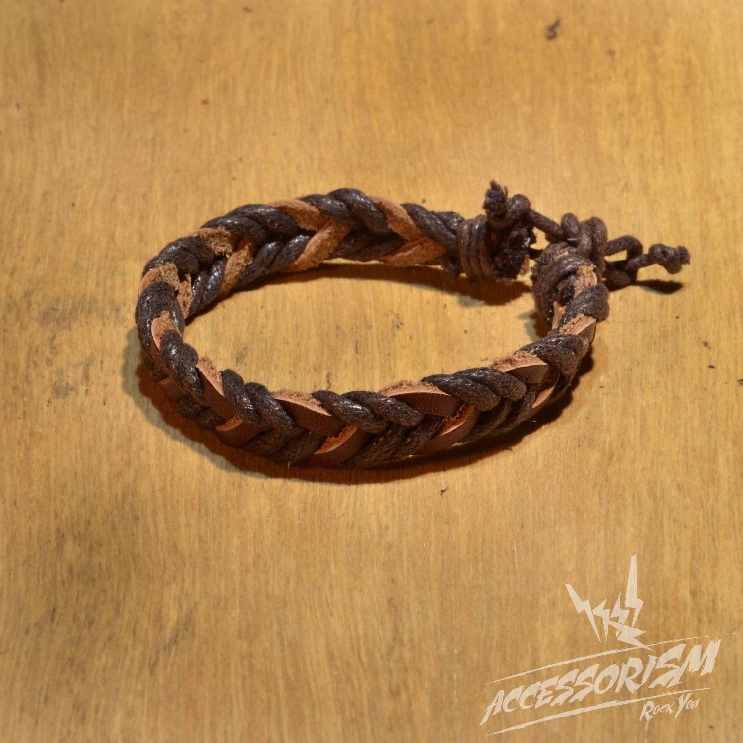 Free Shipping Dark Brown String with Brown Leather String Bracelet (B690S)