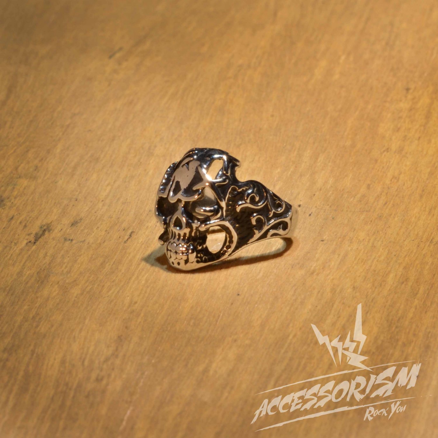 Free Shipping Steel Skull Ring (R621R)