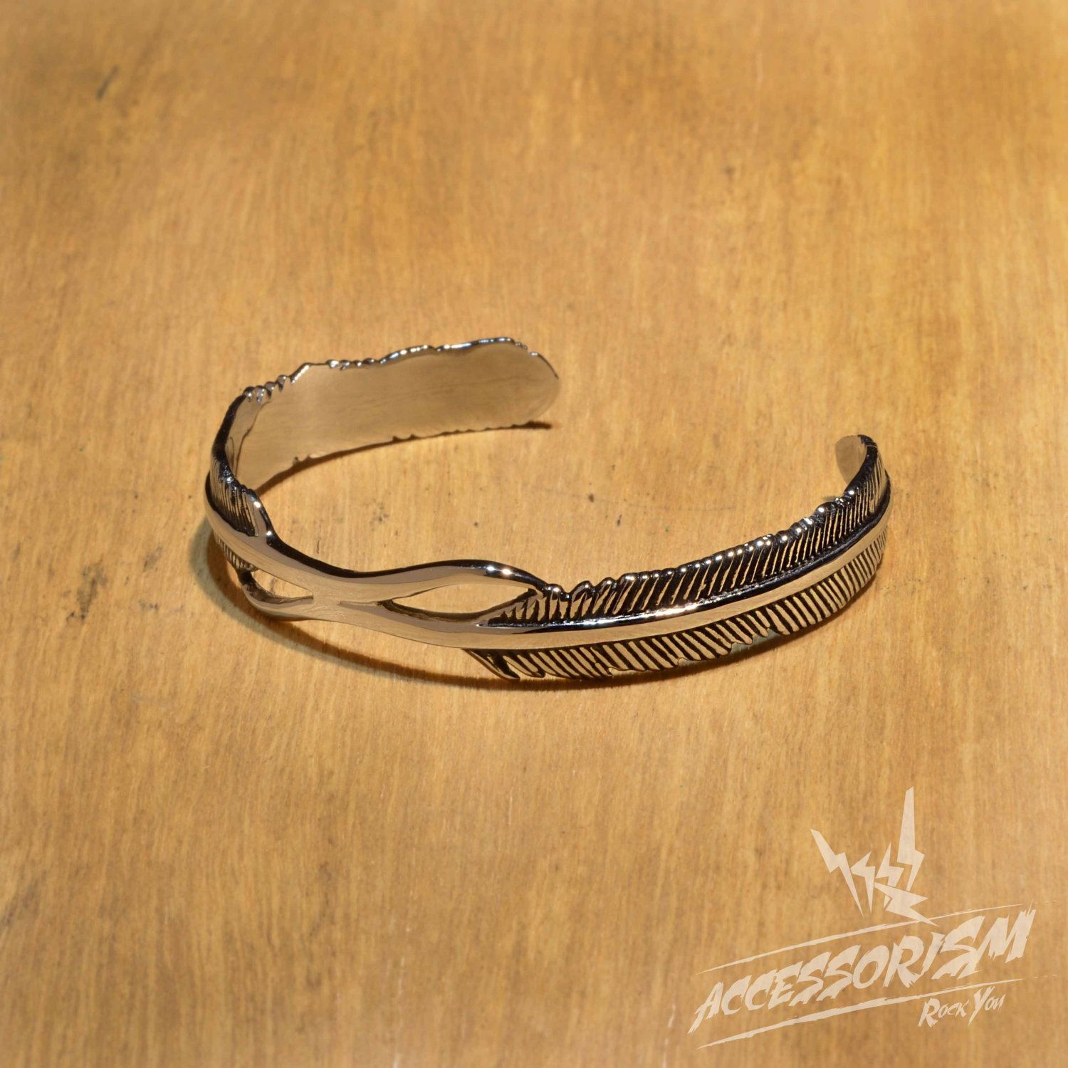 Free Shipping Steel Feather Bracelet (B677R)