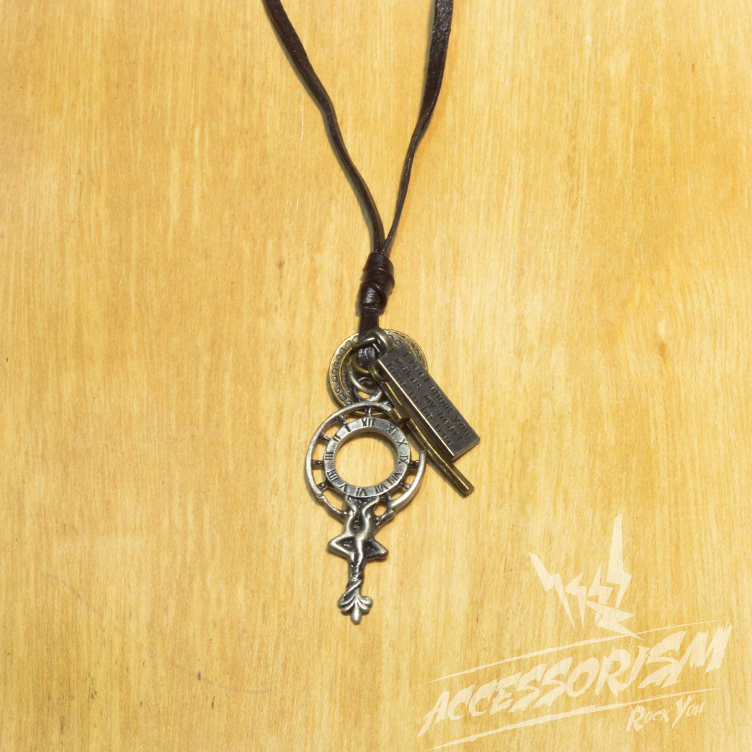 Free Shipping Pendant with Cross ad Circle Rings Necklace (N624SN)