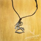 Free Shipping Wood Horse Pendant with Cross ad Circle Rings Necklace (N644S)