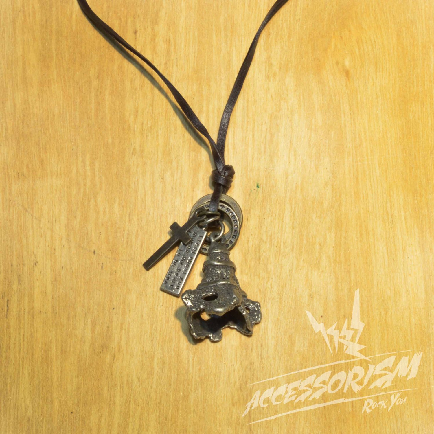 Free Shipping Pendant with Cross ad Circle Rings Necklace (N647S)