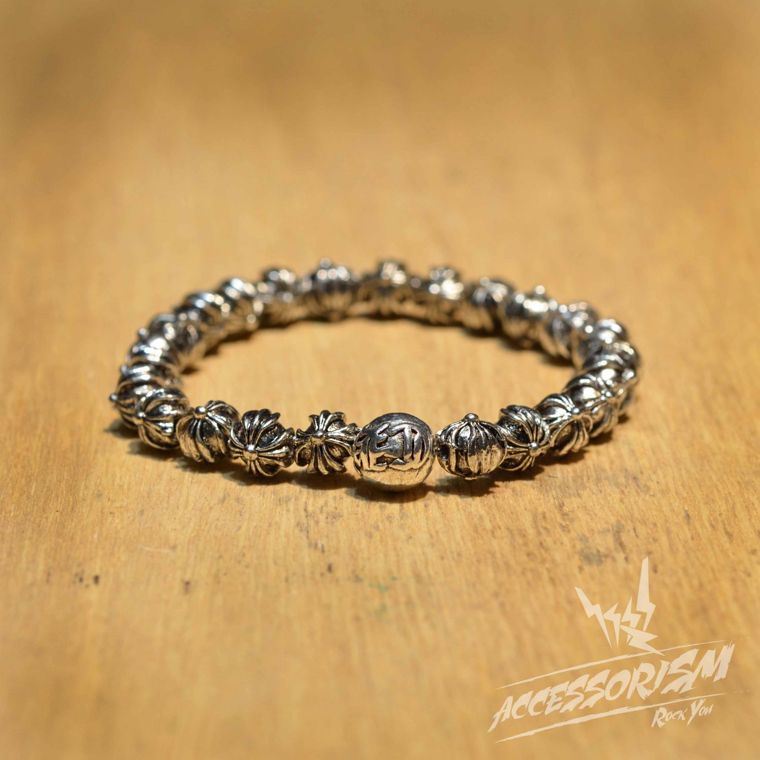 Free Shipping Steel Silver Bead Bracelet (B705S)