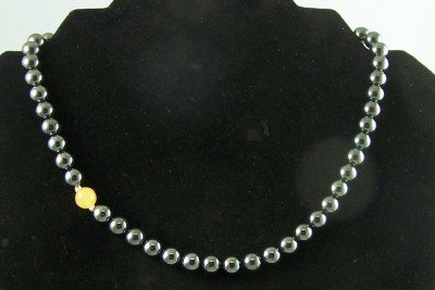 H.I.S. Signature Collection Necklace: Hematite, Honey Jade and Sterling