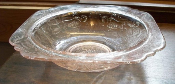 3 Pink Federal Depression Glass Madrid Rimmed Soup Bowls 