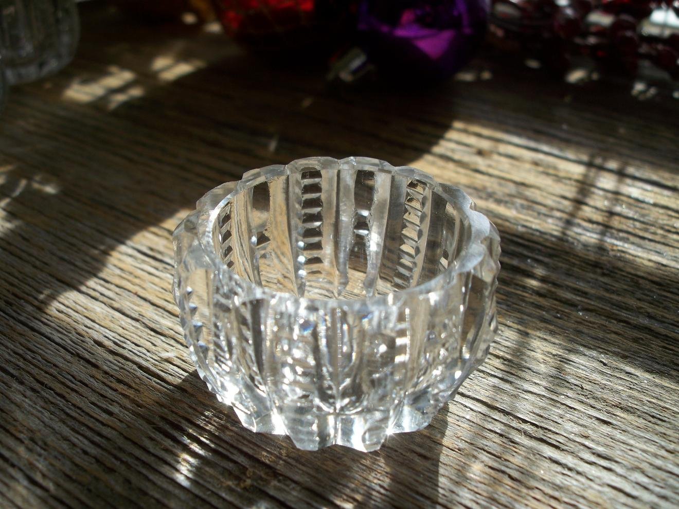 Set of 7 ABP American Brilliant PRISM Zipper Cut Glass Salt Cellars/Dips