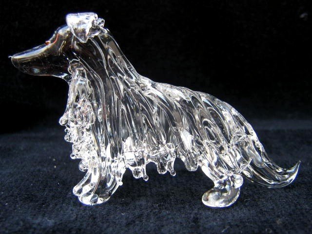 SHETLAND SHEEPDOG (SHELTIE) DOG CRYSTAL GLASS MINIATURE