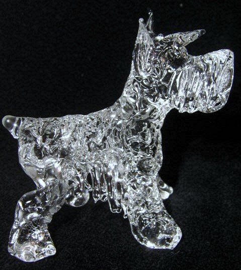 STANDARD SCHNAUZER CRYSTAL GLASS COLLECTIBLE MINIATURE