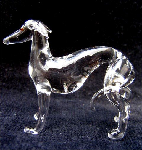 WHIPPET DOG CRYSTAL GLASS MINIATURE FIGURINE