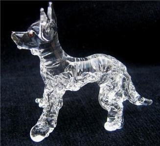 GERMAN SHEPHERD (ALSATIAN) DOG CRYSTAL GLASS MINIATURE