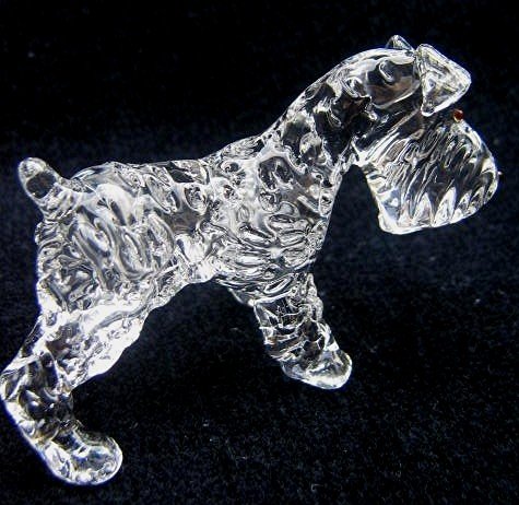 WIREHAIRED FOX TERRIER DOG CRYSTAL GLASS MINIATURE
