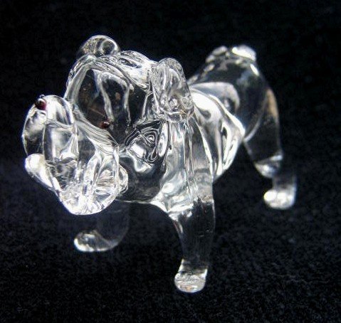 PUG (MOPS) DOG CRYSTAL GLASS COLLECTIBLE MINIATURE
