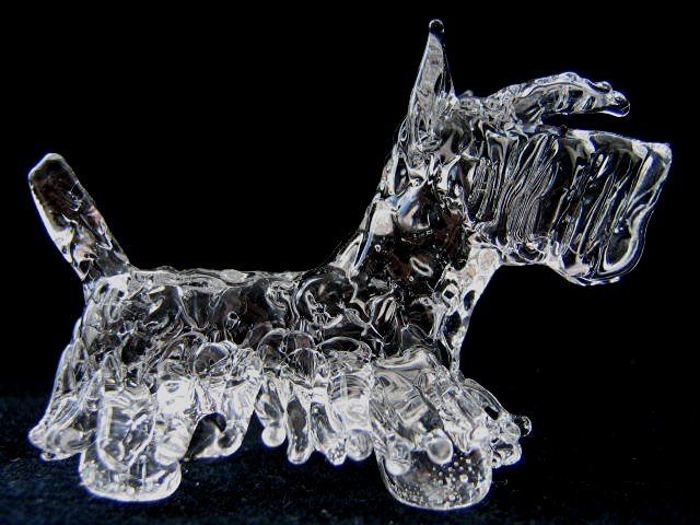 SCOTTISH TERRIER (SCOTTIE) DOG CRYSTAL GLASS MINIATURE