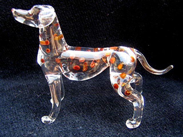 DALMATIAN DOG CRYSTAL GLASS MINIATURE FIGURINE