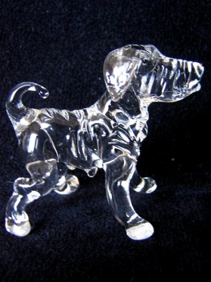CHINESE SHAR PEI DOG CRYSTAL GLASS MINIATURE FIGURINE