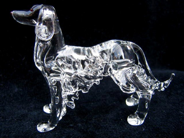 ENGLISH SETTER DOG CRYSTAL GLASS COLLECTIBLE MINIATURE
