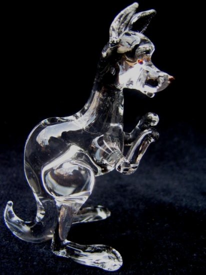 KANGAROO (WALLABY) CRYSTAL GLASS MINIATURE FIGURINE