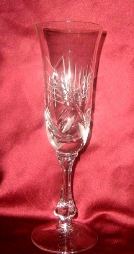 CRYSTAL GLASS CHAMPAGNE FLUTES (SET OF 6 PIECES)