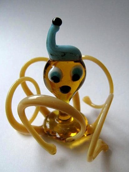 UKRAINIAN MURANO / OCTOPUS ART GLASS LAMPWORK MINIATURE