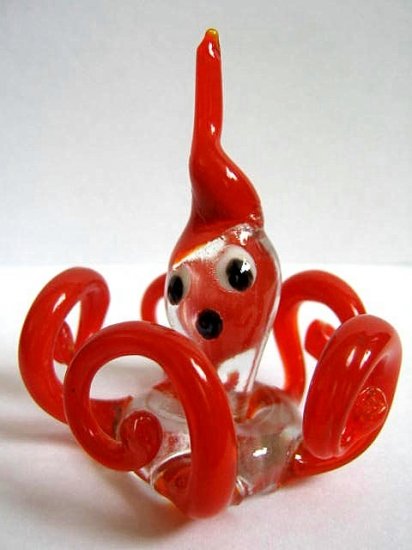 UKRAINIAN MURANO / OCTOPUS ART GLASS LAMPWORK MINIATURE