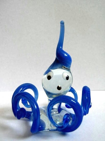 UKRAINIAN MURANO / OCTOPUS ART GLASS LAMPWORK MINIATURE