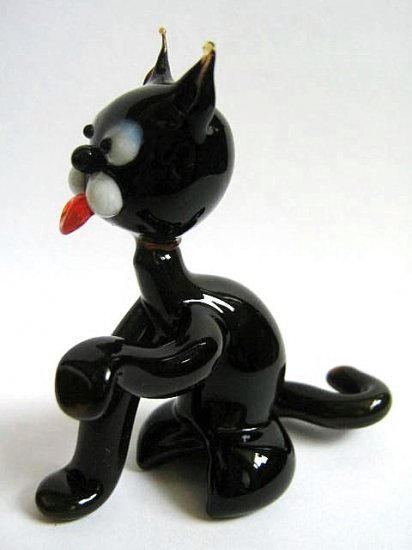 UKRAINIAN MURANO / PUSSY CAT GLASS LAMPWORK MINIATURE