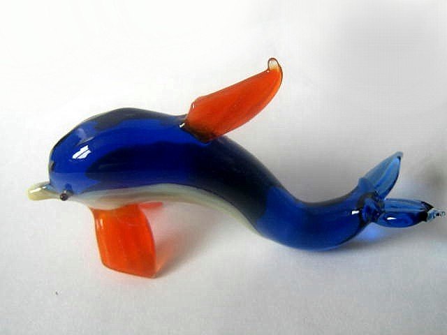 UKRAINIAN MURANO / DOLPHIN LAMPWORK MINIATURE FIGURINE
