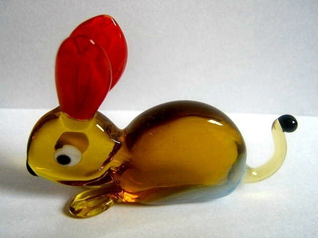 MOUSE ART GLASS COLLECTIBLE MINIATURE FIGURINE