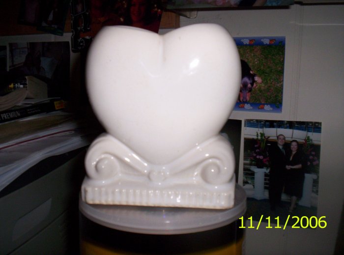 White Heart Vase
