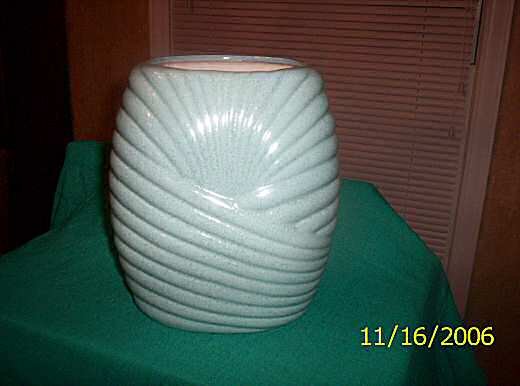 Large blue speckled vase