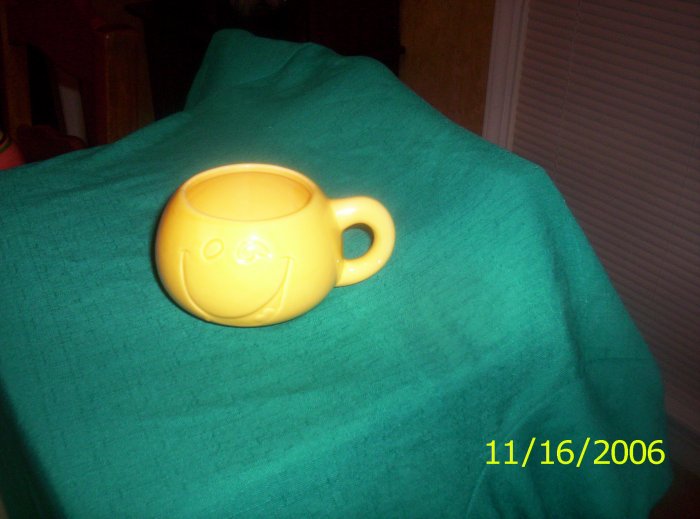 Yellow Smiley Face Cup by McCoy